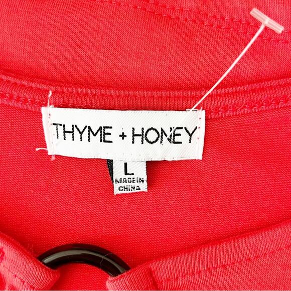 THYME & HONEY O-Ring Cutout Neck Casual Blouse - Tee, L, NWOT! - Picture 9 of 10